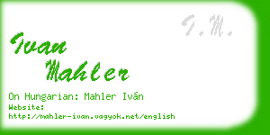 ivan mahler business card